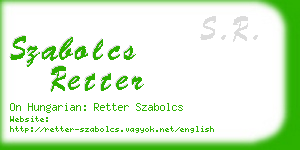 szabolcs retter business card